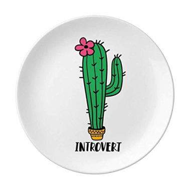 Imagem de Introvert Prato de cacto decorativo de porcelana Salver Prato de jantar