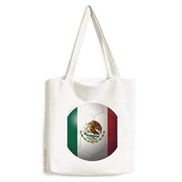 Imagem de Bolsa de compras casual com bandeira nacional do México de futebol americano