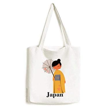 Imagem de Bolsa de lona tradicional japonesa feminina, sacola de compras casual