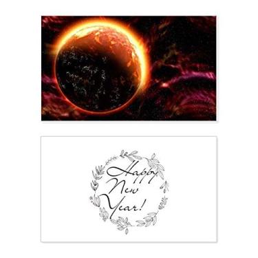 Imagem de Cartão de felicitações Red Planet Dark Universe New Year Festival Bless Message Present
