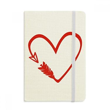 Imagem de Caderno de ilustração em formato de flecha em formato de coração com capa dura para diário clássico A5