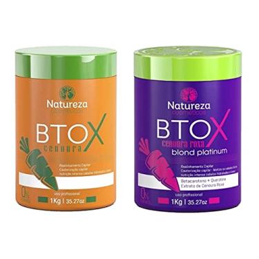 Imagem de Natureza Cosméticos Kit Botox Cenoura + Botox Cenoura Roxa - Realinhamento Capilar, Cauterização Capilar, Nutrição Intensa, Cabelos Leves e Hidratados, Matiza Cabelos Loiros