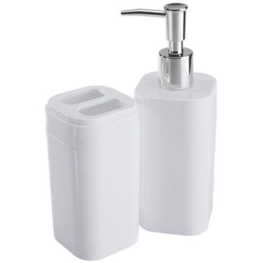 Imagem de Conjunto Portas Escovas Dispenser Sabonete Líquido Banheiro Splash - 9