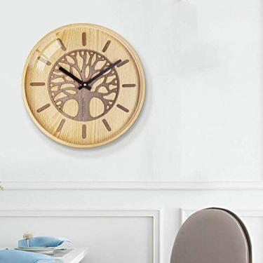 Imagem de Relógio de parede moderno com movimento de varredura silencioso operado por bateria decorativo para escritório, cozinha, sala de estar, 12 pol.