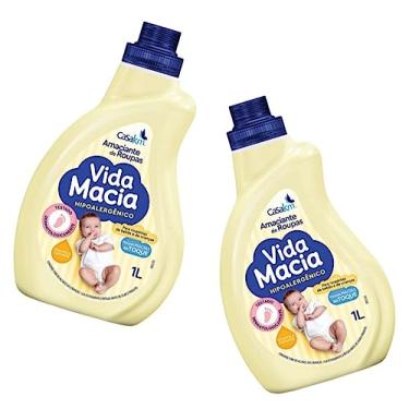 Imagem de Amaciante Vida Macia 1L Glicerina & Camomila Kit com 2 Frascos de 1L Cada