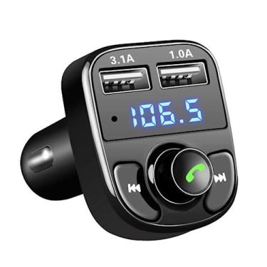 Imagem de Carregador para Carro Usb Transmissor Fm Mp3 Sem Fio Bluetoot X8 carregador de carro sem fio compatível com bluetooth led transmissor fm duplo usb handfree disco transmissor fm para rádio do carro