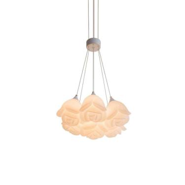 Imagem de Lustre Pendente Metal Rosas 7 Lâmpadas