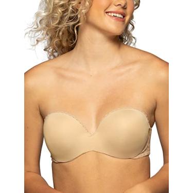 Imagem de Vanity Fair Sutiã push-up sem alças acolchoado em gel Touch feminino (32A - 38D), Bege, 34C