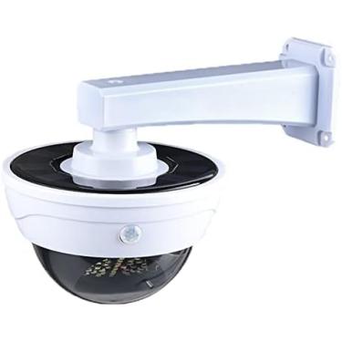 Imagem de Câmera De Segurança Fictícia De Energia Solar Sensor De Movimento Luzes Externas Câmera Simulada De Vigilância CCTV IP65 Iluminação Externa De Parede À Prova D'água Para Residências E Negócios,10w