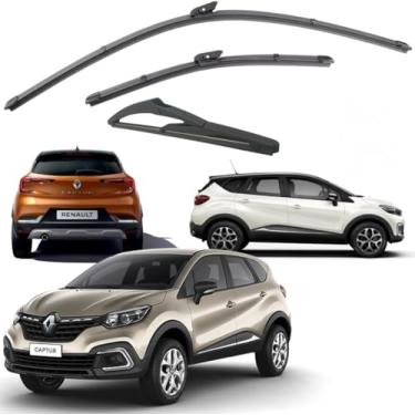 Imagem de Shop-Vision Palheta Limpador Parabrisa Captur 2017-2021, 3 Peças, Borracha, Ajuste Específico do Veículo, Carro