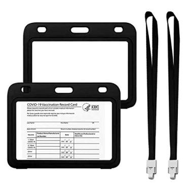 Imagem de Porta-cartão de vacina à prova de arranhões, protetor de cartão de vacinação à prova d'água com cordão para cartão de identificação de registro de crachá (Pissenteiw8tpxb425-28)