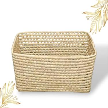Imagem de Cesto Organizador Retangular Em Palha Natural De Carnaúba