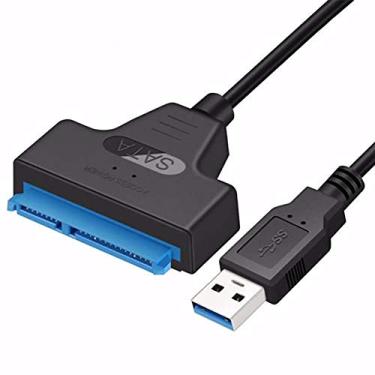 Imagem de MEISI SATA para cabo USB, USB 3.0 para 2,5 polegadas SATA III cabo leitor de disco rígido, conversor UASP -SATA para USB3.0, suporta 12 TB e UASP