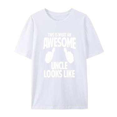 Imagem de Camiseta masculina sarcástica engraçada This is What an Awesome Uncle Looks Like, camiseta de humor, Branco, G
