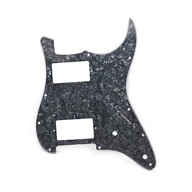 Imagem de ROZILO 11 Buracos Guitarra Strat Pickguard HH Humbucker para Fender Padrão Stratocaster Estilo Moderno Pérola Preta