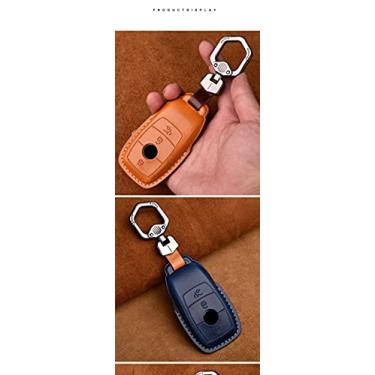 Imagem de WSWJDW Couro masculino feminino chaveiro carro capa chaveiro anel chave bolsa, adequado para Mercedes benz W177 W205 W213 W222 2018 ACS GLS classe E classe, rosa