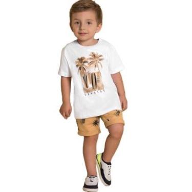 Imagem de Conjunto Infantil Menino Verão Camiseta e Bermuda Moletom 2 peças Tam 2 a 8 - Milon-Masculino