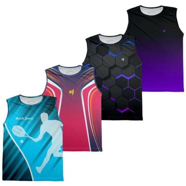 Imagem de Regata Masculina Estampada Esportiva Proteção UV50+ Kit 4-Masculino