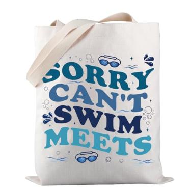 Imagem de PWHAOO Swimmer Coach Tote Bag Sorry Can't Swim Meets Tote Bag Swim Meets Presente de Dia de Natação Presente para Amantes de Natação, Bolsa Swim Meets