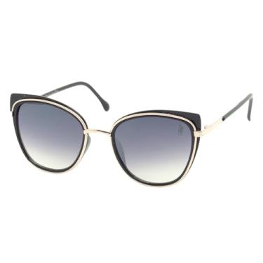 Imagem de Óculos de Sol Polo London Club Gateado Médio com Lentes Degradê UV400 contém Case Couro ECO, Feminino (Preto brilho)