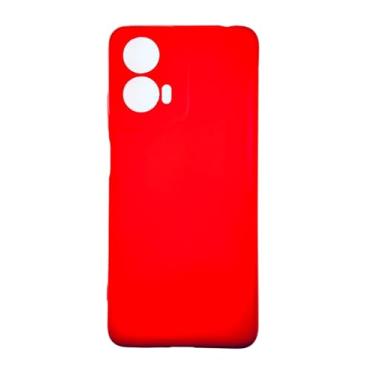 Imagem de Capinha Capa Case Compativel com Moto G24 Power Silicone Macia Aveludada Forro Interno Com Proteção De Câmera Vermelha