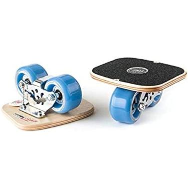 Imagem de Patins portáteis Roller Road Drift Skates Placa antiderrapante caminhão de alumínio, Freeline Drift Skates com deck de bordo com rodas de pu de alto rebote, azul