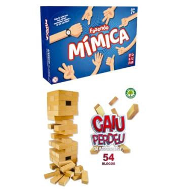 Imagem de Jogo Tabuleiro Fazendo Mimicas + Torre Caiu Perdeu - Pais e Filhos