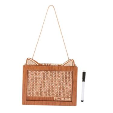 Imagem de IEUDNS Cofrinho de madeira, caixa de dinheiro com contador de artesanato para economia, caixa de armazenamento com números, banco de dinheiro com caneta de, Pode armazenar 10.000 USD