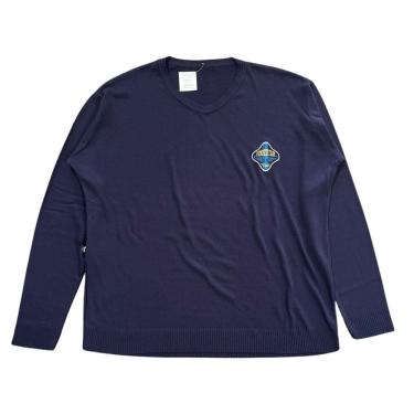 Imagem de Blusa Casaco Masculino Tricot Plus Size G1 Azul Escuro