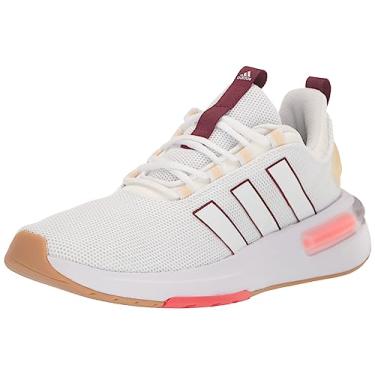 Imagem de adidas Tênis feminino Racer Tr23, Branco/Branco/Vermelho Brilhante, 35