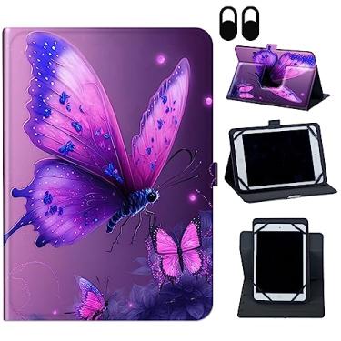 Imagem de Para TCL Tab Pro 5G 9198S/TCL TABMAX 10,4 9296Q, suporte giratório de 360 graus e capa com fecho magnético para TCL Tab Pro 5G TCL-9198S/TCL TABMAX 10,4 9296Q, borboleta rosa azul