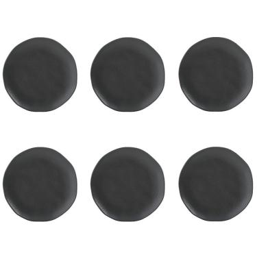 Imagem de Conjunto de Pratos de Sobremesa 06 Peças Orgânico Preto Matte Porto Brasil