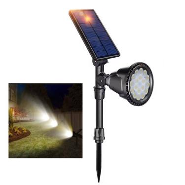 Imagem de Luminaria Solar Spot Arandela LED Espeto Sensor Movimento Presença Angulo Ajustavel Parede Quintal Jardim Garagem Arbusto Iluminaçao Caminho