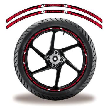 Imagem de Friso De Roda Adesivo Refletivo Yamaha Tenere Vermelho E Preto - Cobra