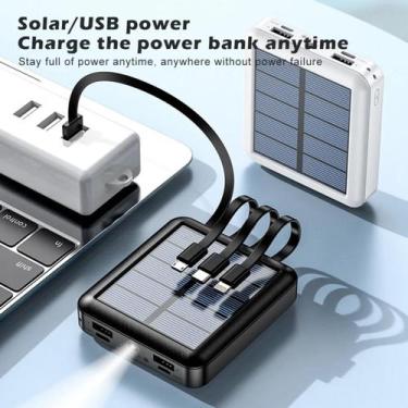 Imagem de Carregador SOLAR Portátil 10000mah Power Bank Energia Limpa - Home Goo