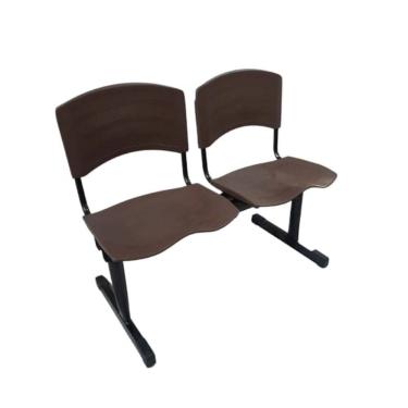 Imagem de Longarina 2 lugares para recepção -  sala de espera - igrejas - em polipropileno cor marrom