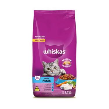 Imagem de Ração Whiskas para Gatos Adultos Sabor Peixe - 2,7kg