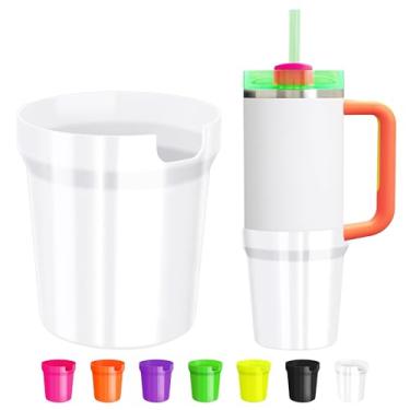 Imagem de Bota protetora de silicone para Stanley Cup 30/1,134 g, capa de manga alta compatível com Stanley H2.0 e Quencher Adventure Tumbler, protetor inferior de acessórios Stanley Cup, branco neon, 850 g