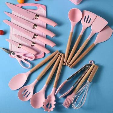Imagem de Conjunto de utensílios de cozinha de silicone, alta qualidade, 19 peça