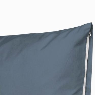 Imagem de Kit 2 Fronhas C/ Zíper 90cm x 50cm Percal Flex 400 fios Toque Macio - 