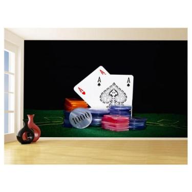 Imagem de Papel De Parede 3D Salão De Jogos Cartas Poker 3,5M Jcs48 - Você Decor