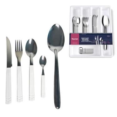 Imagem de Faqueiro Inox 26 Peças Jogo Talheres Conjunto Com Organizador Gaveta -
