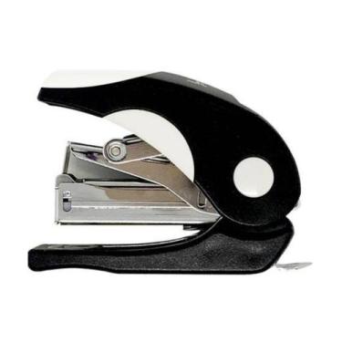 Imagem de Grampeador Pequeno Light Force Preto 24/6 26/6 Mola Resistente Retraçã