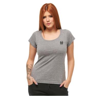 Imagem de CAMISETA BABYLOOK FEMININA GOLA ABERTA WOOKS wC7, Cinzagrafite, EXG