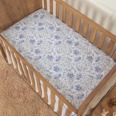 Imagem de Edredom Dupla Face Specialle Menina para Bebe - Zan Baby, Florzinha Az