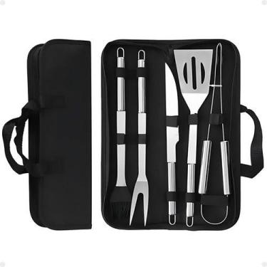Imagem de Faca De Cozinha De Carne Kit Churrasco 05 Peças Inox Top - Clink