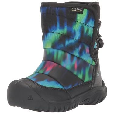 Imagem de KEEN Botas de neve unissex para crianças, isoladas, impermeáveis, duráveis, fáceis de calçar, Luzes do Norte/Preto, 1 Big Kid