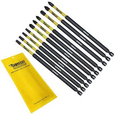 Imagem de 10 x SabreCut SCRK152 152 mm PZ1 PZ2 PZ3 PH1 PH2 PH3 TX20 TX25 TX30 TX40 Conjunto de chaves de fenda de impacto magnético Pozi Pozidrive Phillips Torx compatível com Dewalt Milwaukee Bosch Makita etc