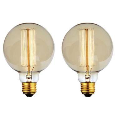 Imagem de Kit 2 Lâmpadas Retro Vintage G95 Filamento Carbono 110v - MARRYLUZ