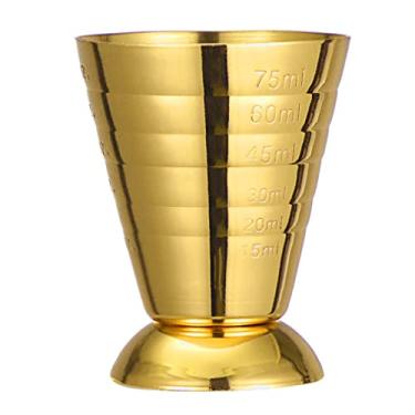 Imagem de Copo medidor de aço inoxidável, 75 ml, 70,9 g, 5 colheres de sopa, coqueteleira para uso em casa, bar, restaurante (ouro)